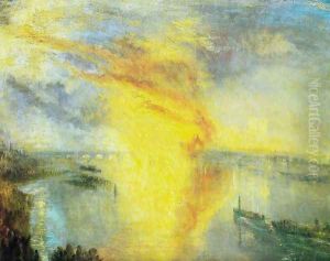 The fire of the parliament by Joseph Mallord William Turner