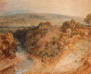 The Valley of the Washburn, Ottley Chevin in the distance by Joseph Mallord William Turner
