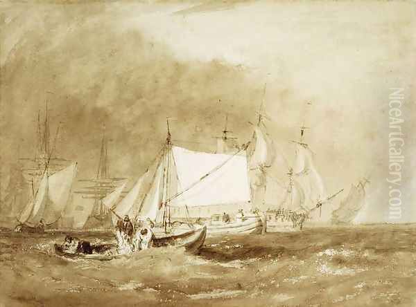 Shipping Scene, with Fishermen, c.1815-20 - view 1