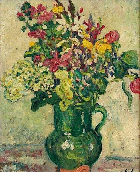 Vase De Fleurs A La Cruche Verte - view 1