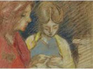 Deux Femmes Sous La Lampe by Louis Valtat