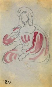 Femme A La Robe Rose by Louis Valtat
