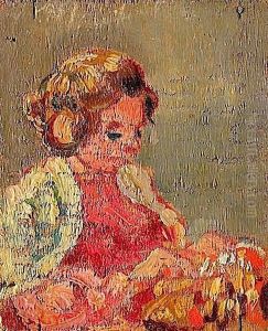 Jeune Fille A Sa Broderie by Louis Valtat