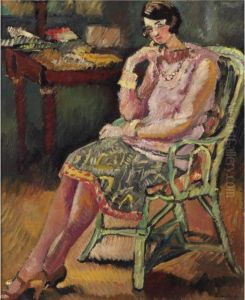 Femme Assise Au Fauteuil Vert by Louis Valtat