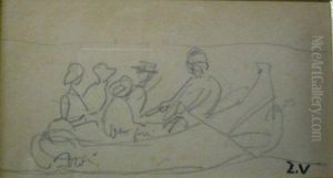 Barque Sur Le Lac Du Bois De Boulogne Et Etude De Cygnes