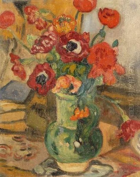 Bouquet D'anemones A La Cruche Verte, Circa 1925 - view 1