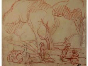 Paysage Anime Dessin A La
Sanguine, Porte Le Cachet Du Monogramme En Bas A Droite 24 X 30
Certificat De Louis Valtat Du 6.11.1990 by Louis Valtat
