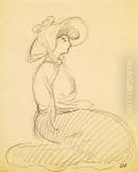 Femme A La Capeline, Circa 1903 - view 1