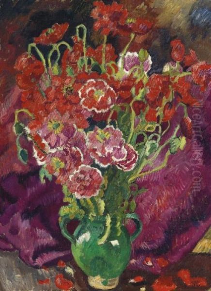 Fleurs Rouges Dans Un Vase - view 1