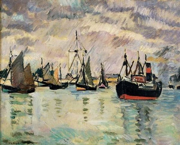 Ouistreham, La Rentree Au Port, Circa 1930 - view 1