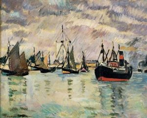 Ouistreham, La Rentree Au Port, Circa 1930 by Louis Valtat