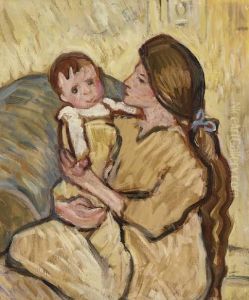 Maternite (portrait De Suzanne Et Jean Valtat) by Louis Valtat