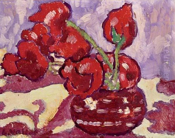 Tulipes Au Vase Rouge - view 1