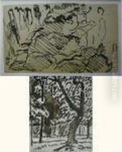 Ensemble De Deux Etudes D'arbres by Louis Valtat