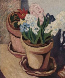 Deux Pots De Fleurs, Fleurs De Cactus Et Jacinthes by Louis Valtat