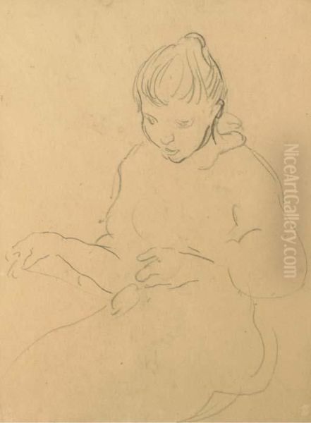Femme Cousant (recto/verso) - view 1