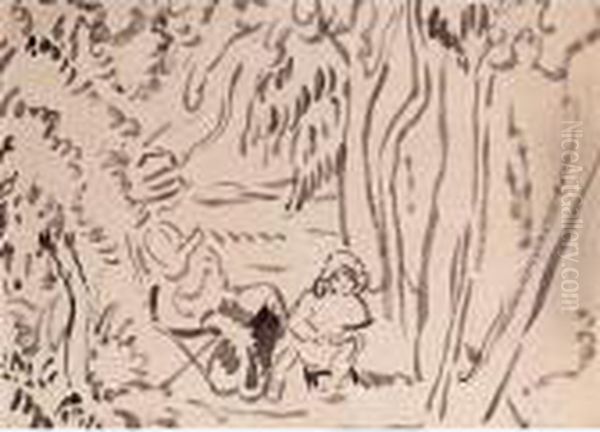 Suzanne Et Jean Valtat Dans Le Jardin D'antheor - view 1