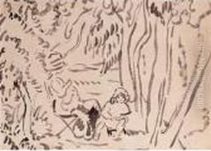 Suzanne Et Jean Valtat Dans Le Jardin D'antheor by Louis Valtat