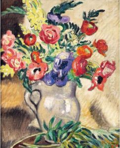 Bouquet, Renoncules, Anemones, Mimosas by Louis Valtat