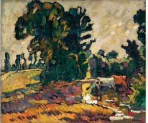 Vaches Au Bord De La Riviere, Circa 1910 by Louis Valtat