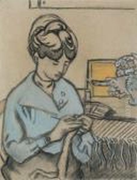 Femme Cousant - view 1