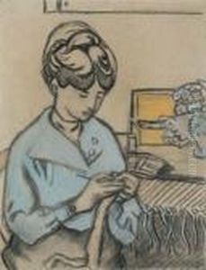 Femme Cousant by Louis Valtat