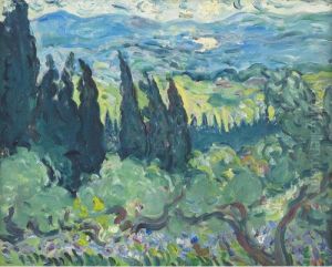 Paysage D'italie. Les Cypres. by Louis Valtat