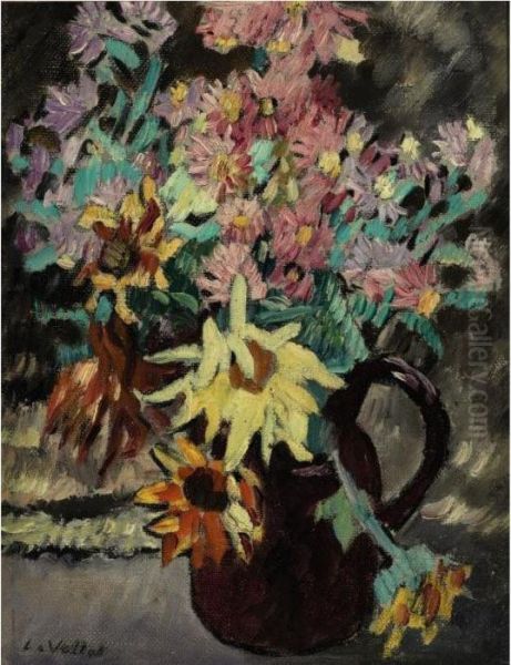 Bouquet De Fleurs Au Pichet Marron - view 1
