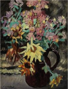 Bouquet De Fleurs Au Pichet Marron by Louis Valtat