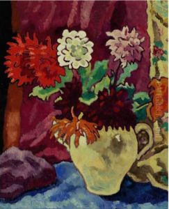 Cruche Beige, Dahlias by Louis Valtat