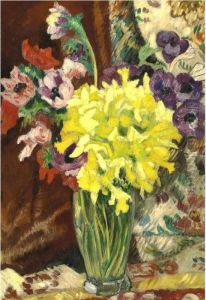 Anemones Et Jonquilles Au Vase De Cristal Anemones Et Jonquilles Au Vase De Cristal