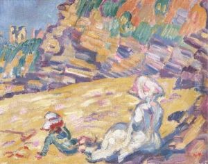 Femme Et Enfant Au Pied De La Falaise by Louis Valtat