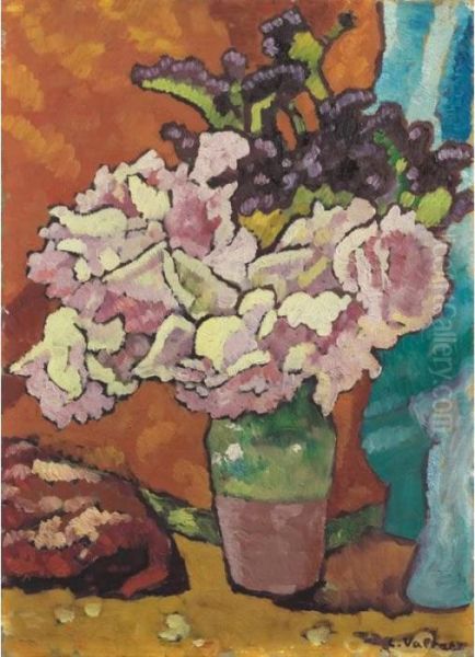 Bouquet De Fleurs Sur Fond Orange - view 1