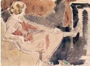 Jeune Femme Assise Devant Le Feu by Louis Valtat