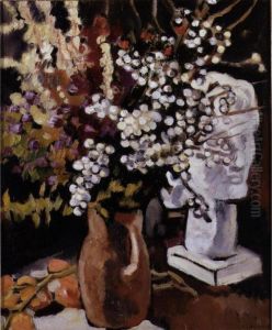 Vase De Fleurs Et Sculpture by Louis Valtat