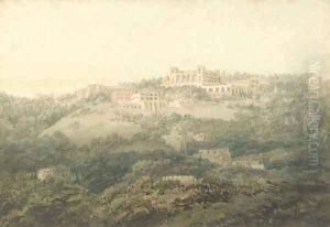 An Italian landscape, possibly Frascati