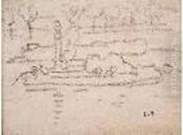 Bateau Sur La Seine, Circa 1920 - view 1