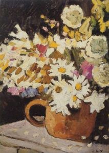 Marguerites Blanches, Cruche Marron Marguerites Blanches, Cruche Marron