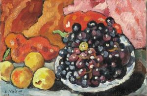 Poivrons, Pommes Et Assiette De Raisins by Louis Valtat