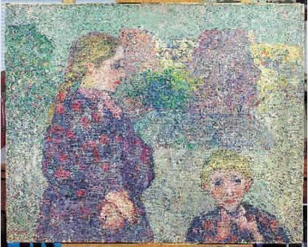 Deux Enfants Sur Une Place - view 1