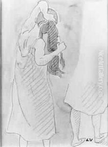 Femme Se Coiffant Femme Se Coiffant
