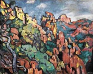 Les Rochers Rouges A Antheor 1908 by Louis Valtat