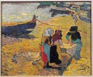 Arcachon, Retour De Peche : Femmes Sur La Greve