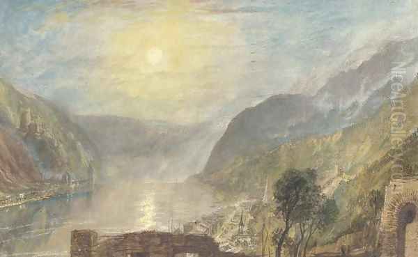 From Rheinfels looking over St. Goar to Burg Katz, Germany - view 1