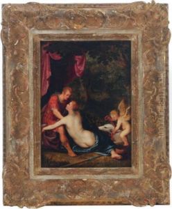 Venus And Adonis by Hendrik van Balen