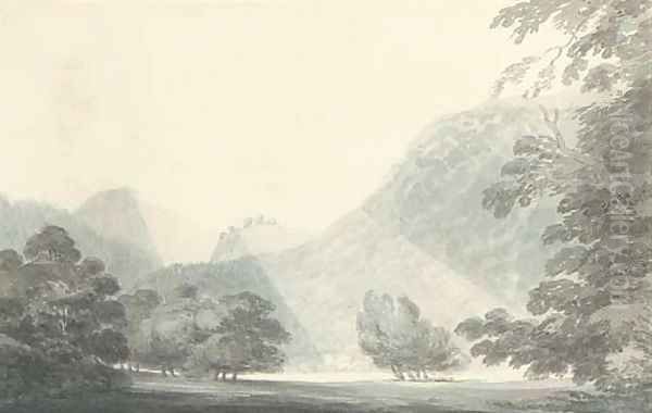 Sunlight on a river valley - view 1