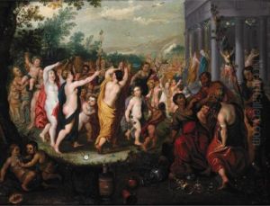 A Bacchanal Scene In Front Of A Temple A Bacchanal Scene In Front Of A Temple