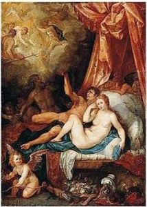 Mars And Venus Surprised By Vulcan by Hendrik van Balen