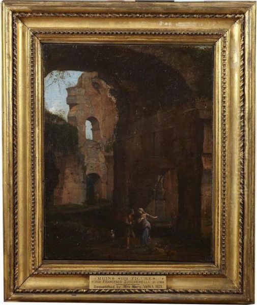 Figures And Dog By Ruins - view 1