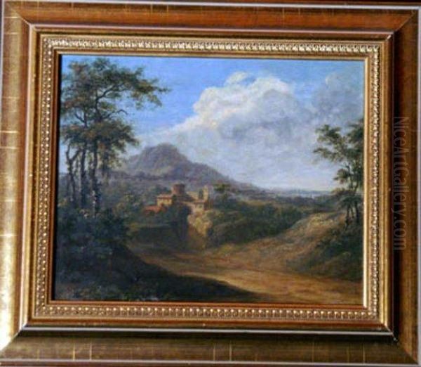 Landscape With Village And Mountains In Distance - view 1